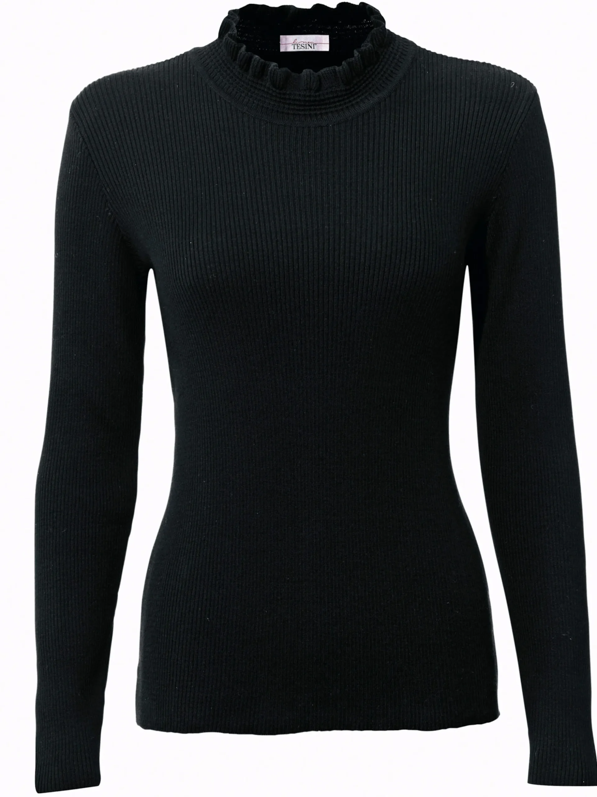 Pullover|heine Stehkragenpullover in figurbetonender Form schwarz