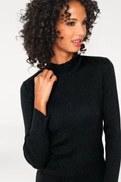 Pullover|heine Stehkragenpullover in figurbetonender Form schwarz