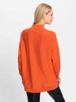 Pullover|heine Stehkragenpullover mit Fledermaus-Ärmel orange