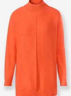 Pullover|heine Stehkragenpullover mit Fledermaus-Ärmel orange