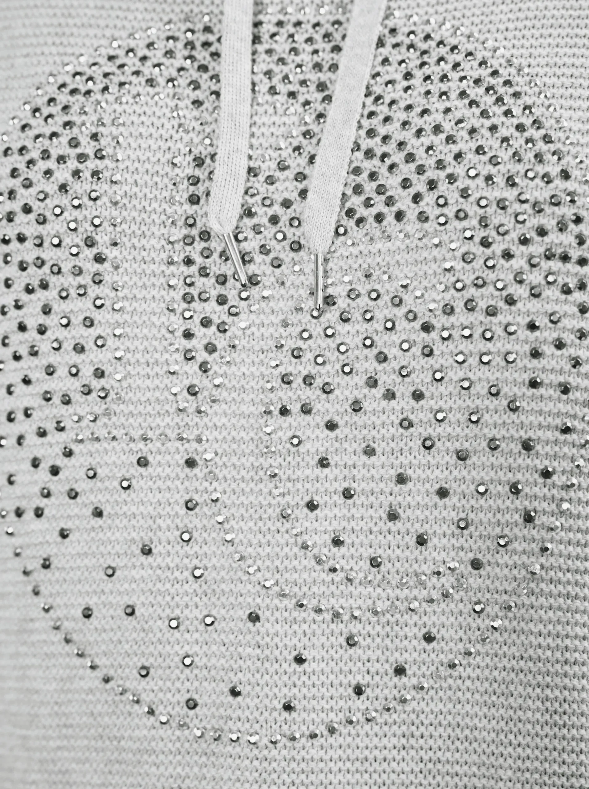 Pullover|heine Stehkragenpullover mit Glitzer-Details hellgrau-meliert