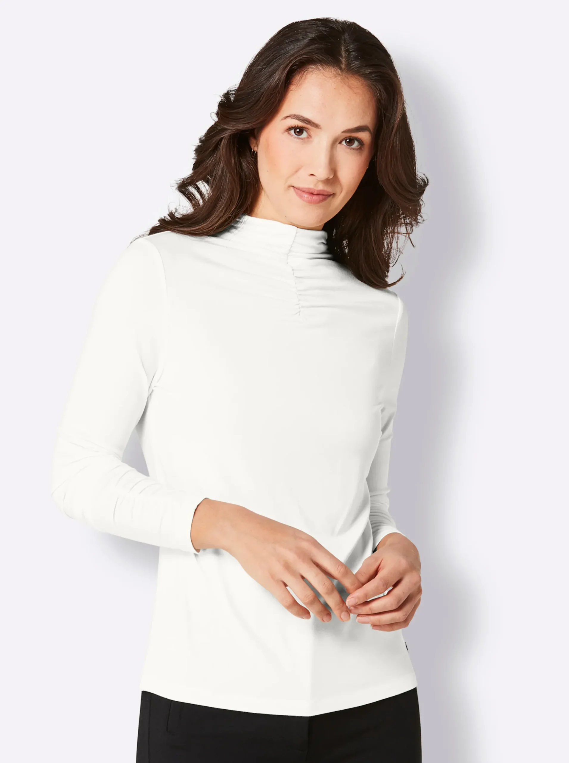 Shirts|CREATION L PREMIUM Stehkragenshirt ecru