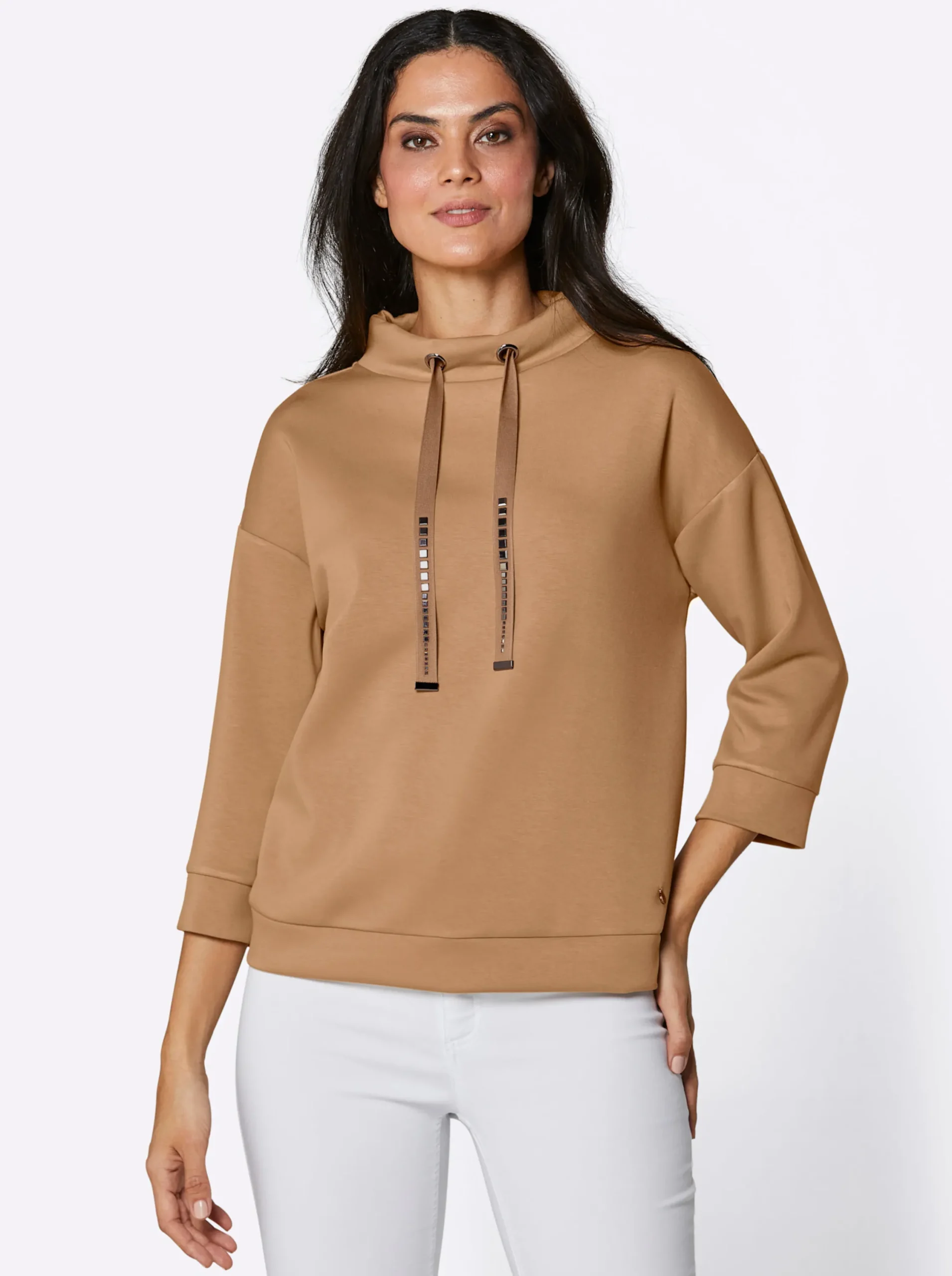 Shirts|CREATION L PREMIUM Stehkragenshirt camel