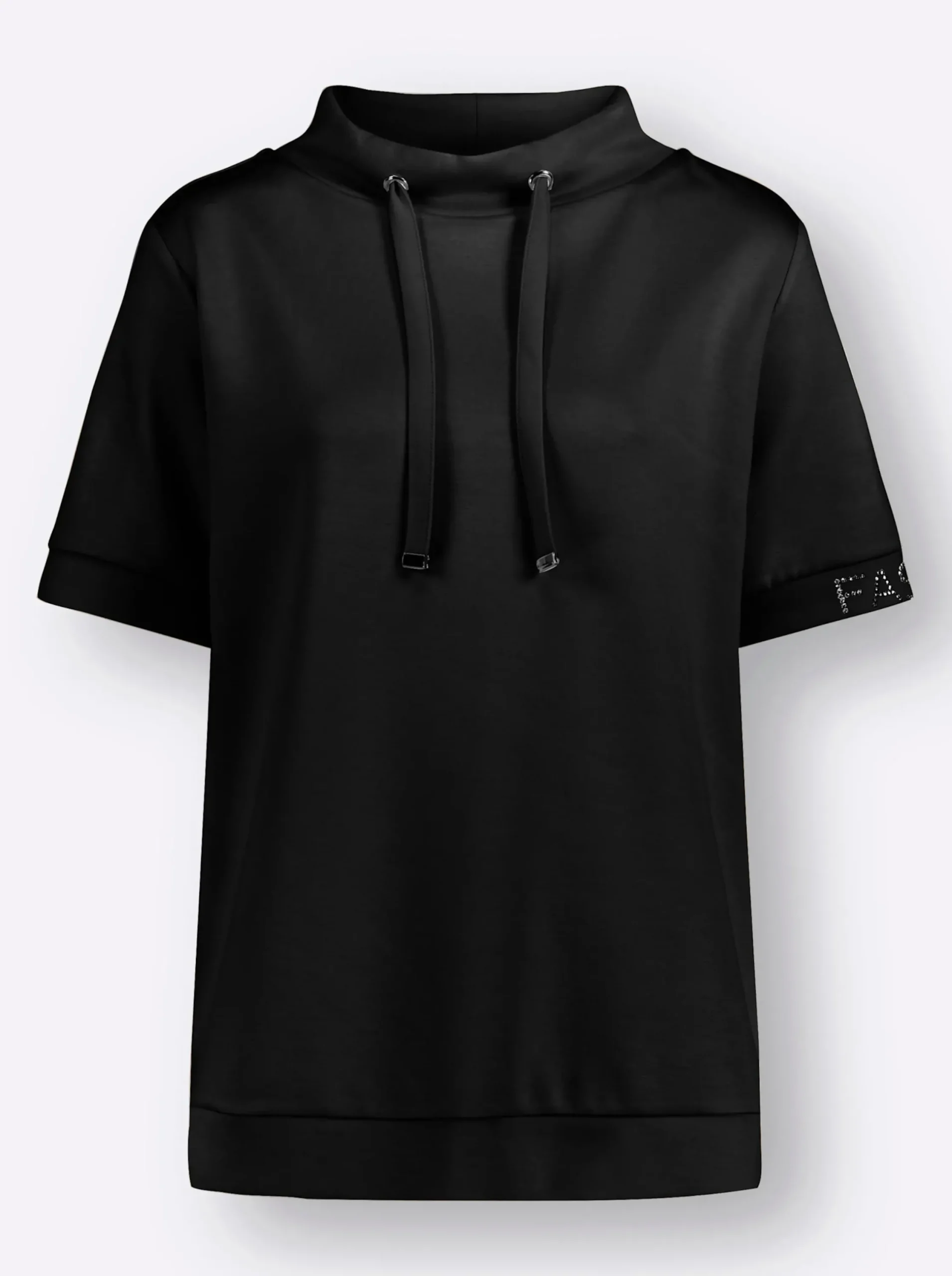 Pullover|Shirts| Stehkragenshirt schwarz