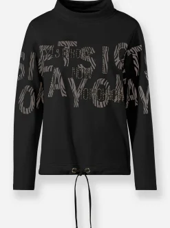 Shirts|heine Stehkragenshirt mit Schrift- und Animalprint schwarz