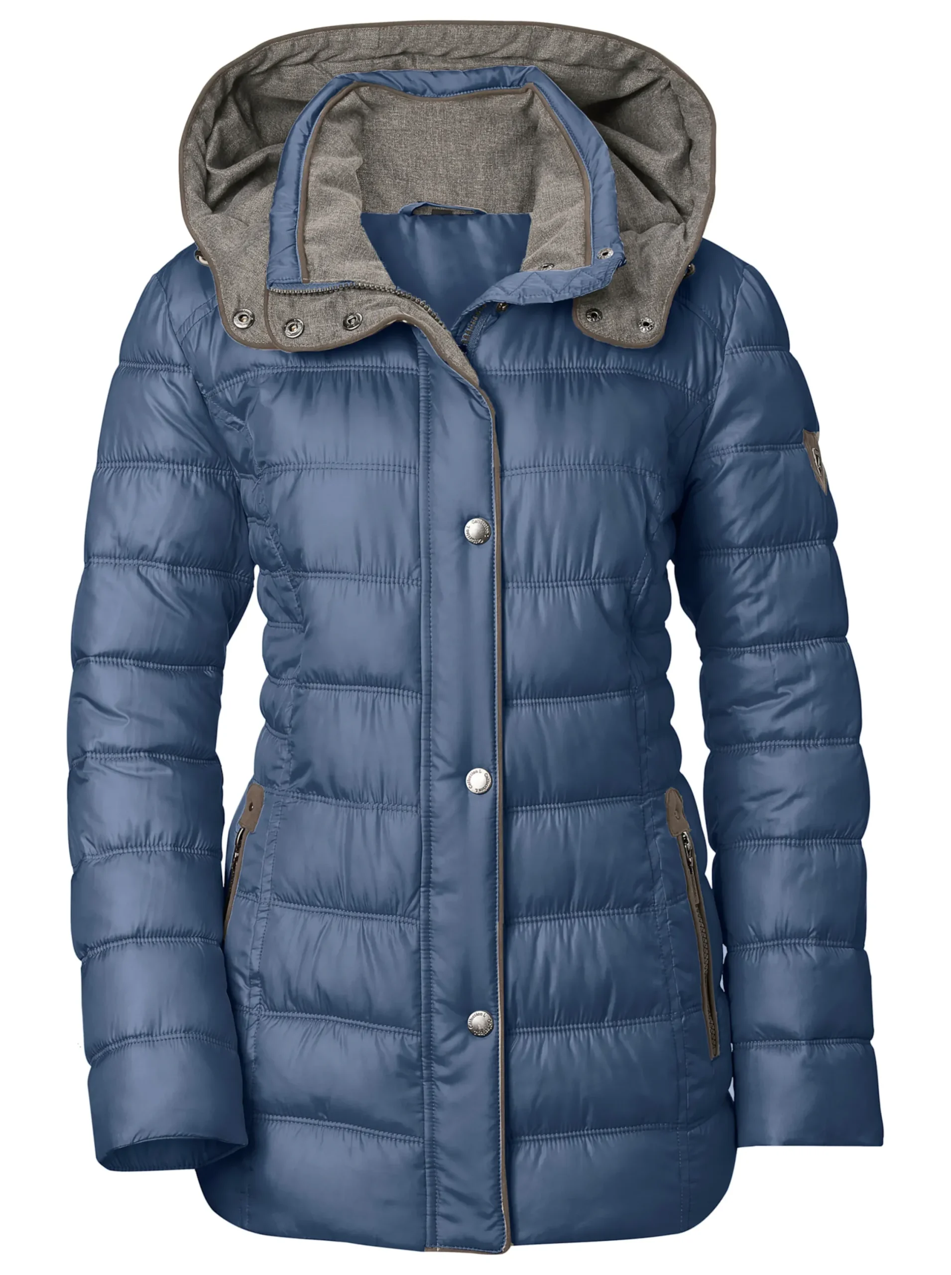Jacken| Steppjacke mit abnehmbarer Kapuze jeansblau