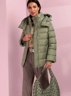 Jacken|heine Steppjacke mit abnehmbarer Kapuze khaki