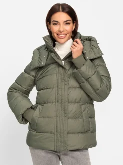 Jacken|heine Steppjacke mit abnehmbarer Kapuze khaki