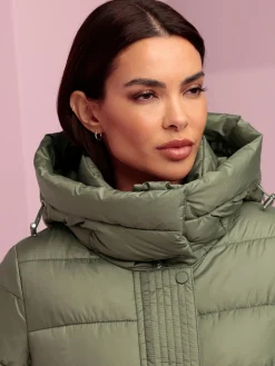 Jacken|heine Steppjacke mit abnehmbarer Kapuze khaki