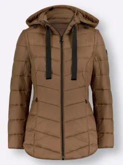 Jacken| Steppjacke mit abzippbaren Ärmeln braun