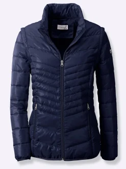 Jacken| Steppjacke mit abzippbaren Ärmeln marine