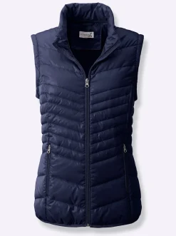 Jacken| Steppjacke mit abzippbaren Ärmeln marine