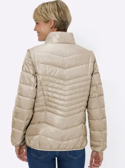 Jacken| Steppjacke mit abzippbaren Ärmeln beige