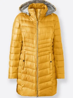 Jacken| Steppjacke mit dezentem Glanz ocker