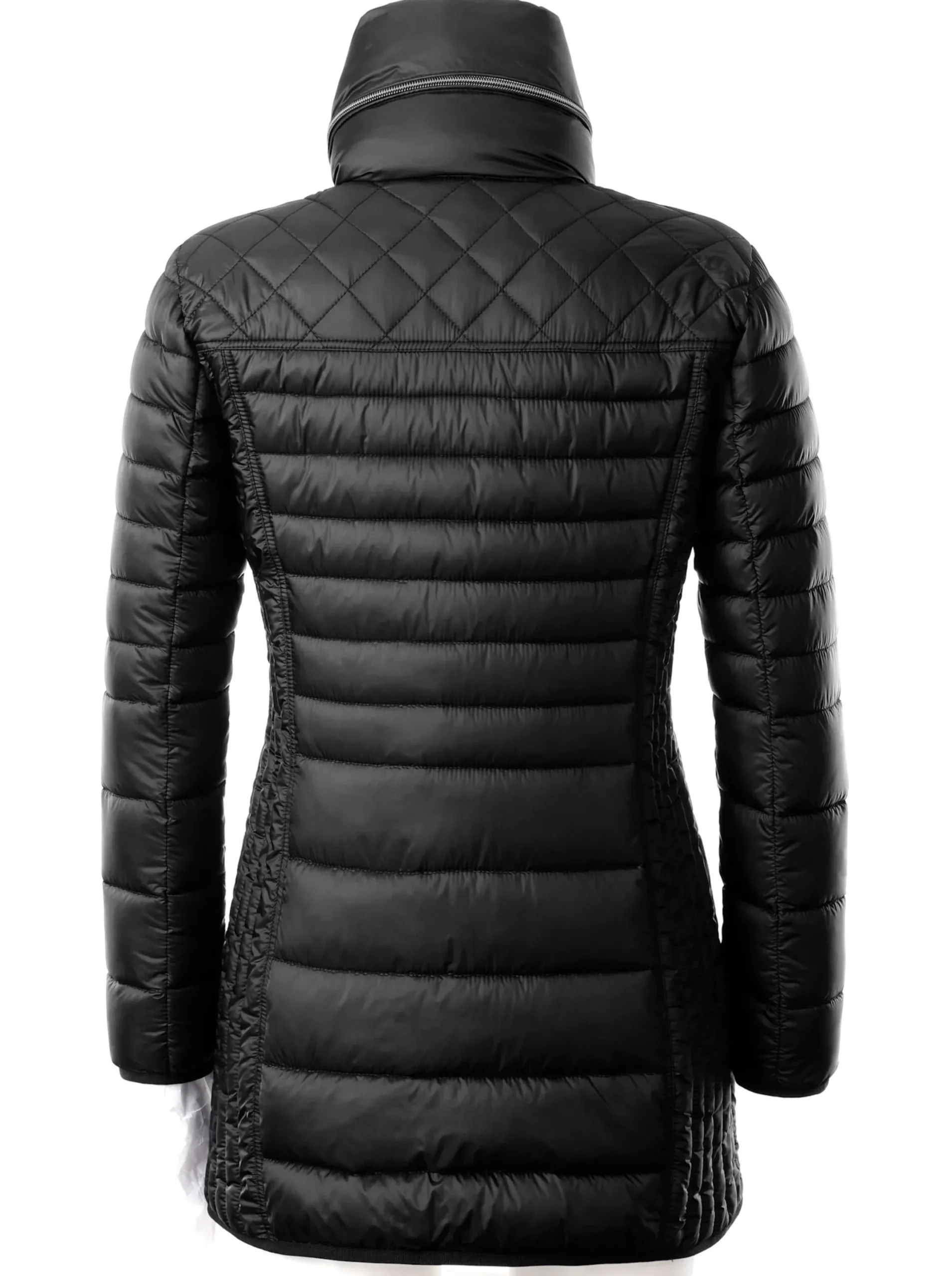 Jacken| Steppjacke mit dezentem Glanz schwarz
