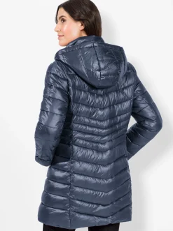 Jacken| Steppjacke mit dezentem Glanz rauchblau