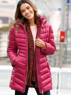 Jacken| Steppjacke mit dezentem Glanz himbeere