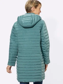 Jacken| Steppjacke mit Kapuze, abnehmbar mint-meliert