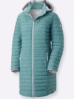 Jacken| Steppjacke mit Kapuze, abnehmbar mint-meliert