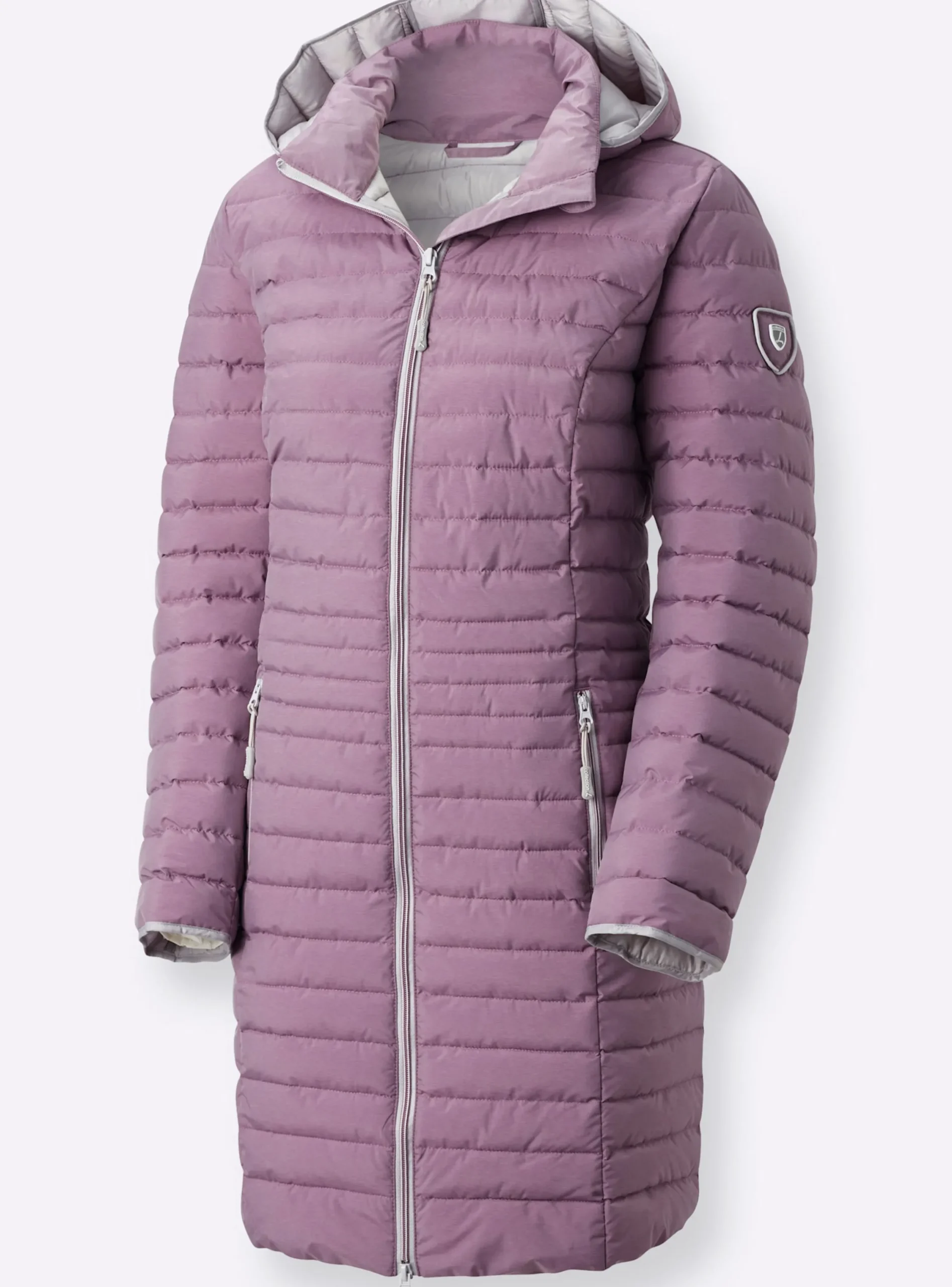 Jacken| Steppjacke mit Kapuze, abnehmbar flieder-meliert