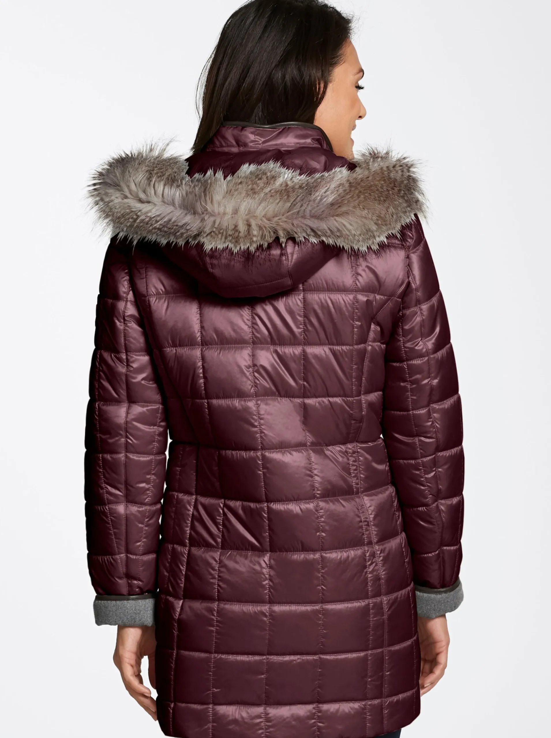 Mäntel|Jacken| Steppjacke mit Reißverschluss-Seitenschlitzen bordeaux