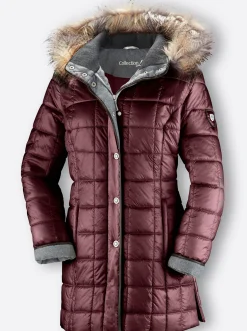 Mäntel|Jacken| Steppjacke mit Reißverschluss-Seitenschlitzen bordeaux