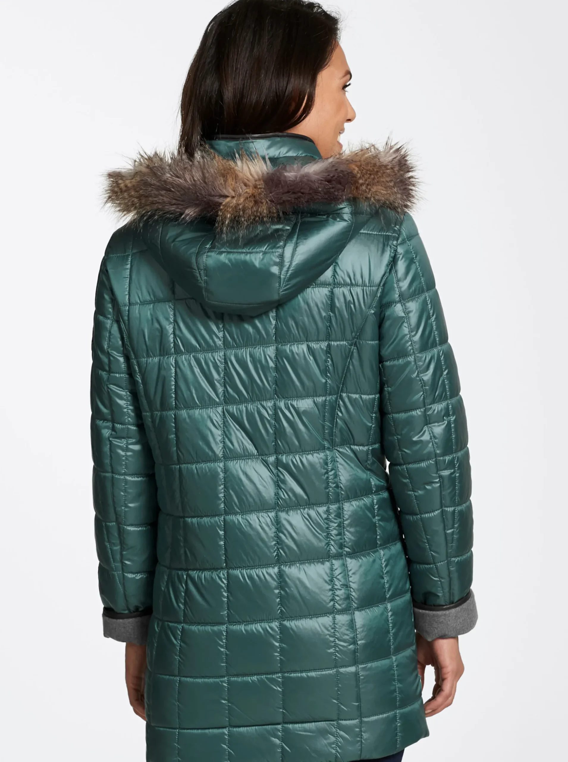 Mäntel|Jacken| Steppjacke mit Reißverschluss-Seitenschlitzen jadegrün