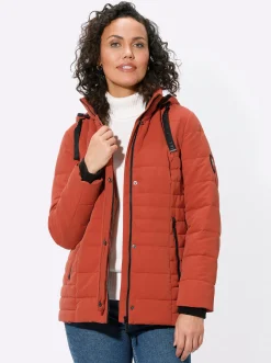 Jacken| Steppjacke mit Ripsband-Verzierung rostrot