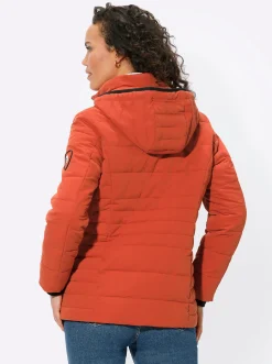 Jacken| Steppjacke mit Ripsband-Verzierung rostrot