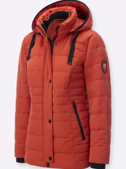 Jacken| Steppjacke mit Ripsband-Verzierung rostrot