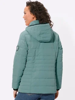Jacken| Steppjacke mit Ripsband-Verzierung jade
