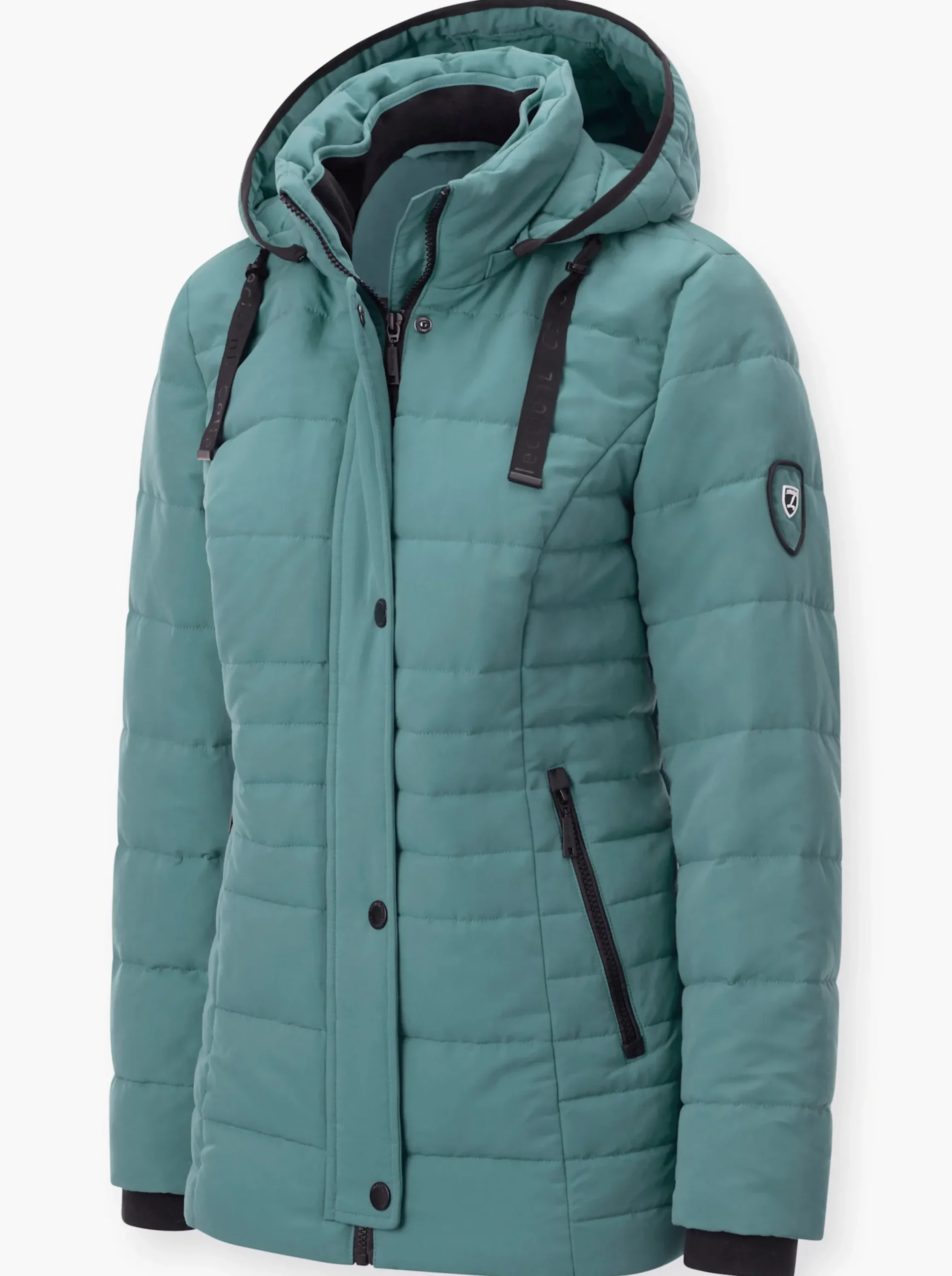 Jacken| Steppjacke mit Ripsband-Verzierung jade
