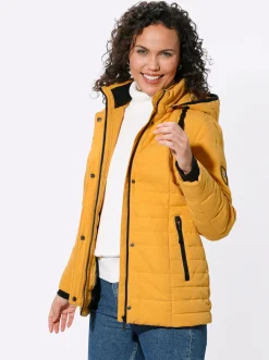 Jacken| Steppjacke mit Ripsband-Verzierung ocker