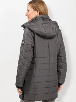 Jacken| Steppjacke mit seitlichen Reißverschlüssen anthrazit