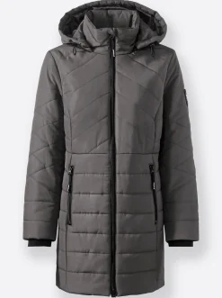 Jacken| Steppjacke mit seitlichen Reißverschlüssen anthrazit