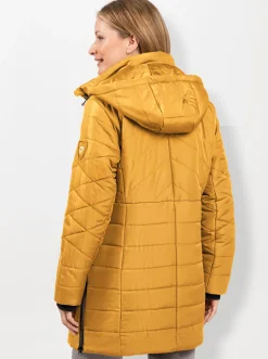 Jacken| Steppjacke mit seitlichen Reißverschlüssen ocker