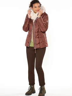 Jacken| Steppjacke mit Teddy-Fleece rotbraun