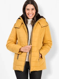 Jacken| Steppjacke mit Teddy-Fleece innen curry