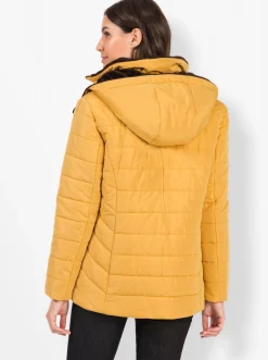 Jacken| Steppjacke mit Teddy-Fleece innen curry