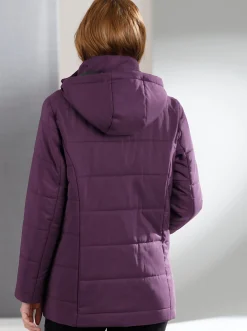Jacken| Steppjacke mit Wattierung, wärmend aubergine