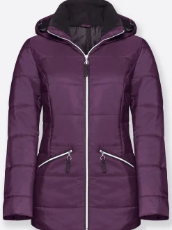 Jacken| Steppjacke mit Wattierung, wärmend aubergine