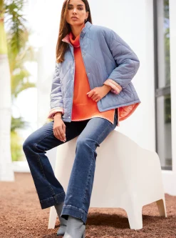 Jacken|heine Steppjacke mit Wende-Funktion bleu-orange