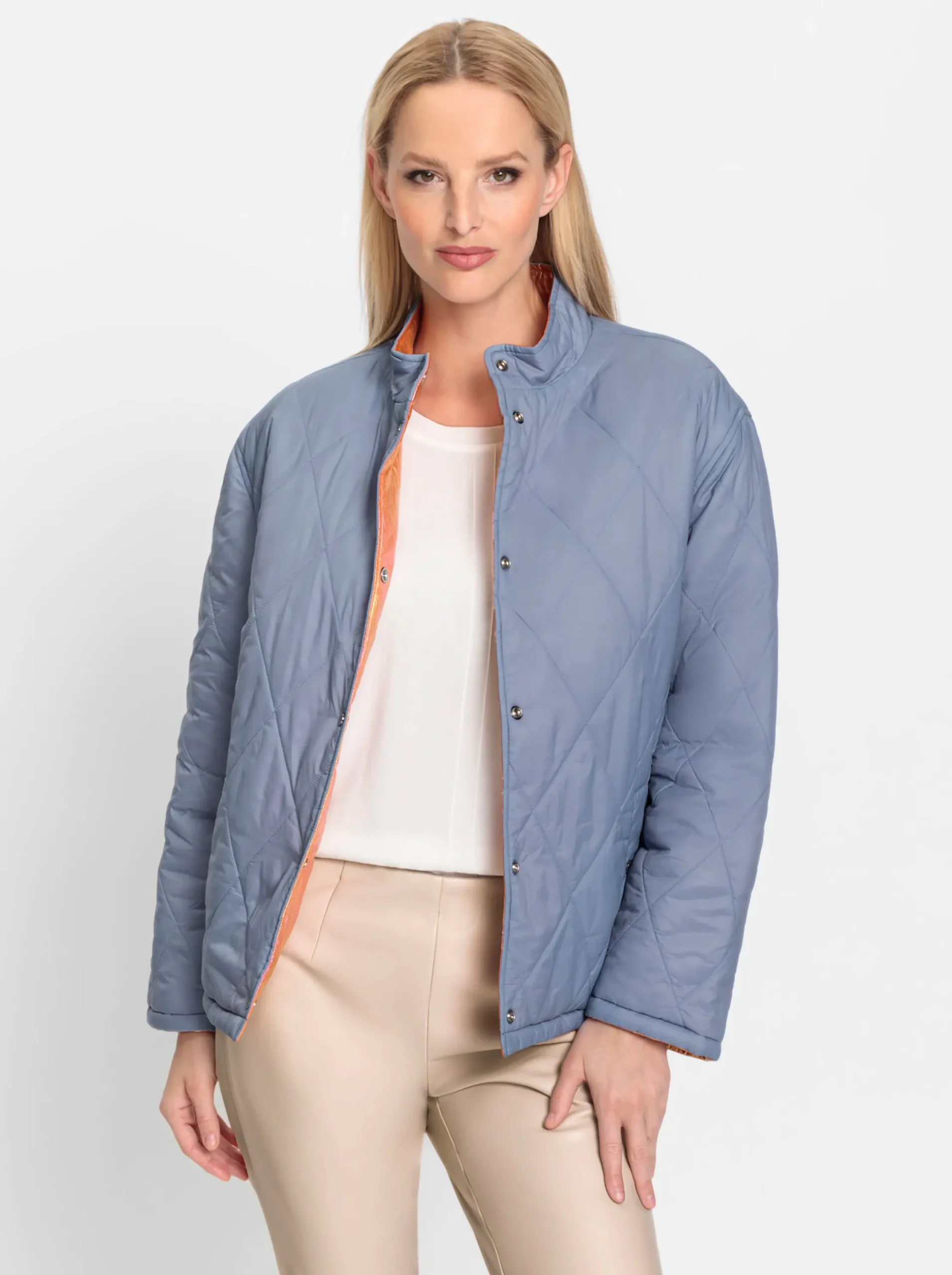 Jacken|heine Steppjacke mit Wende-Funktion bleu-orange