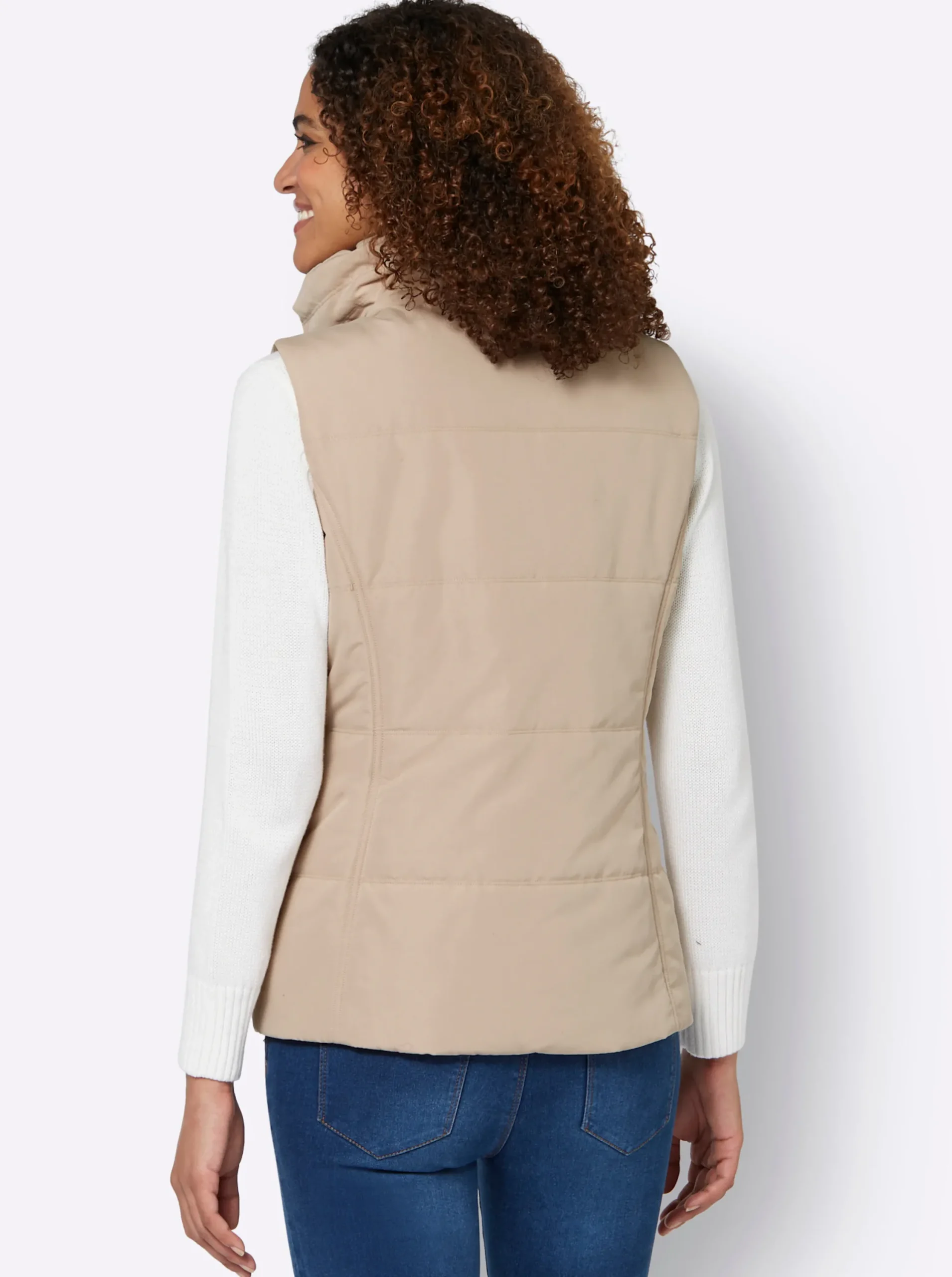 Jacken| Steppweste in Microfaser-Qualität beige