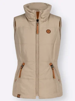 Jacken| Steppweste in Microfaser-Qualität beige