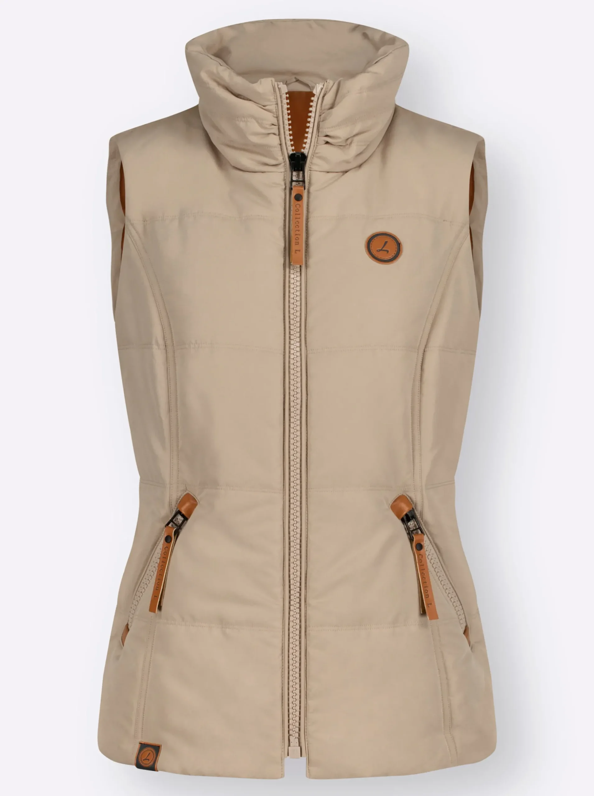 Jacken| Steppweste in Microfaser-Qualität beige