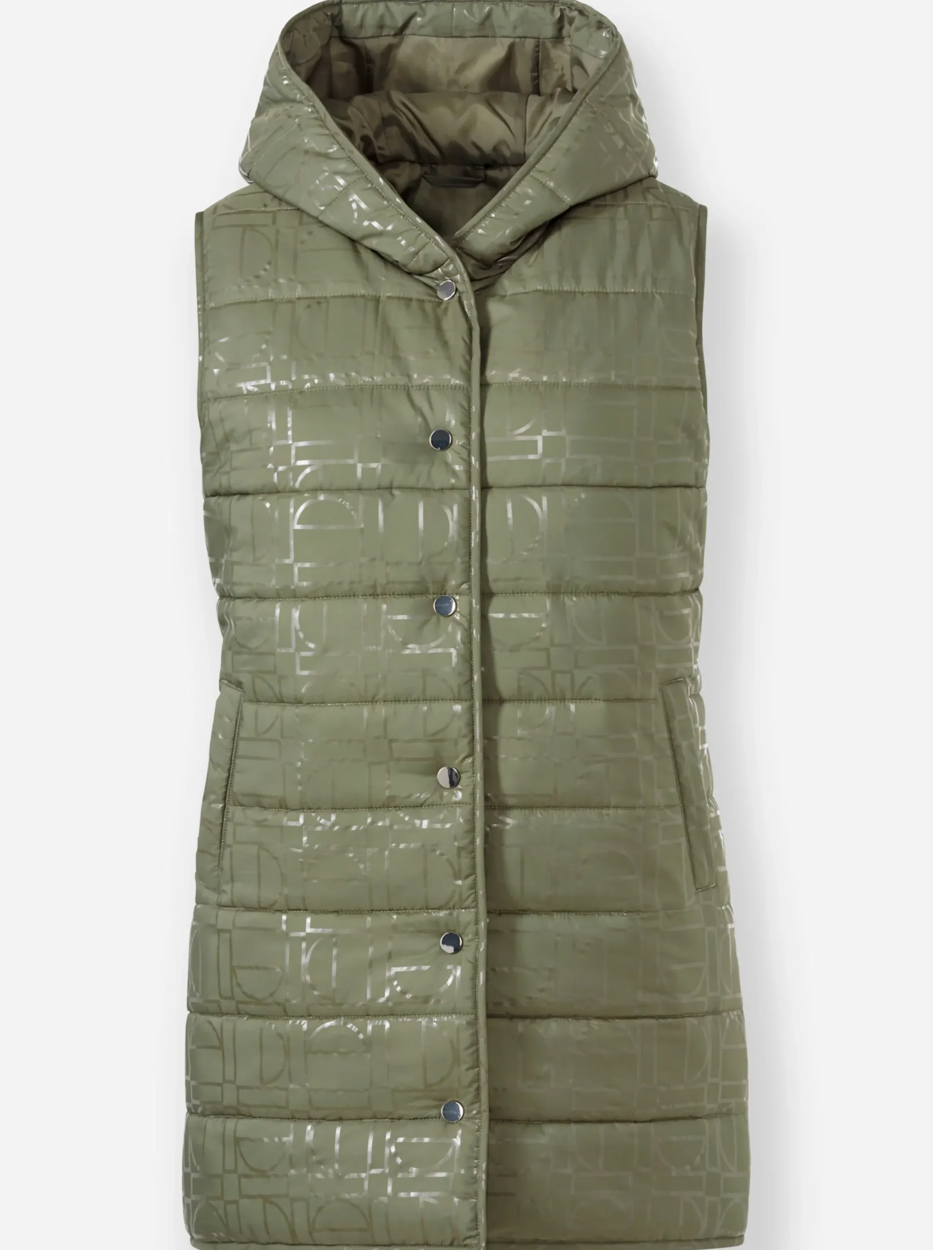 Jacken|heine Steppweste mit Glanzdruck khaki