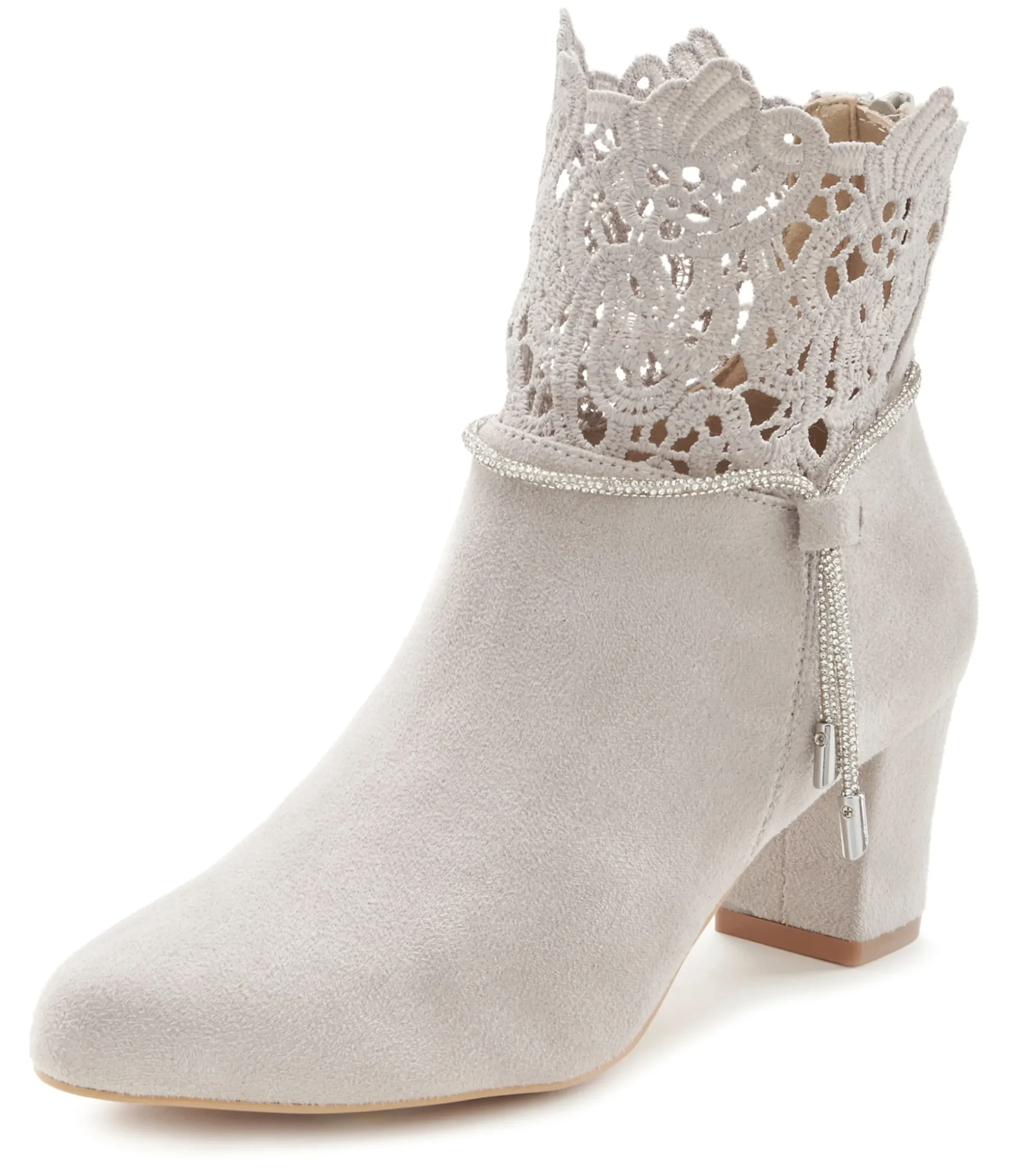 Stiefeletten|Stiefel|LASCANA Stiefelette hellgrau