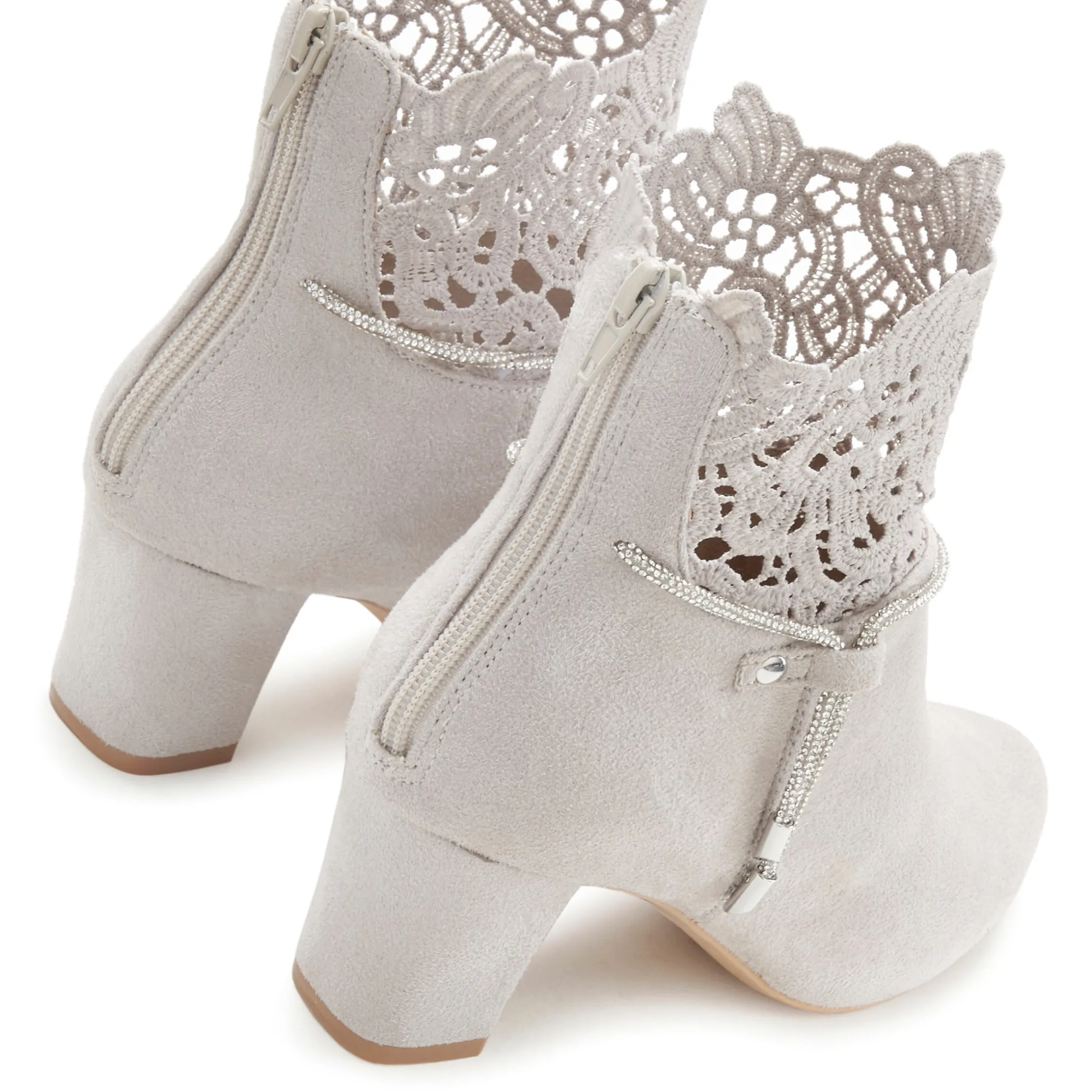 Stiefeletten|Stiefel|LASCANA Stiefelette hellgrau