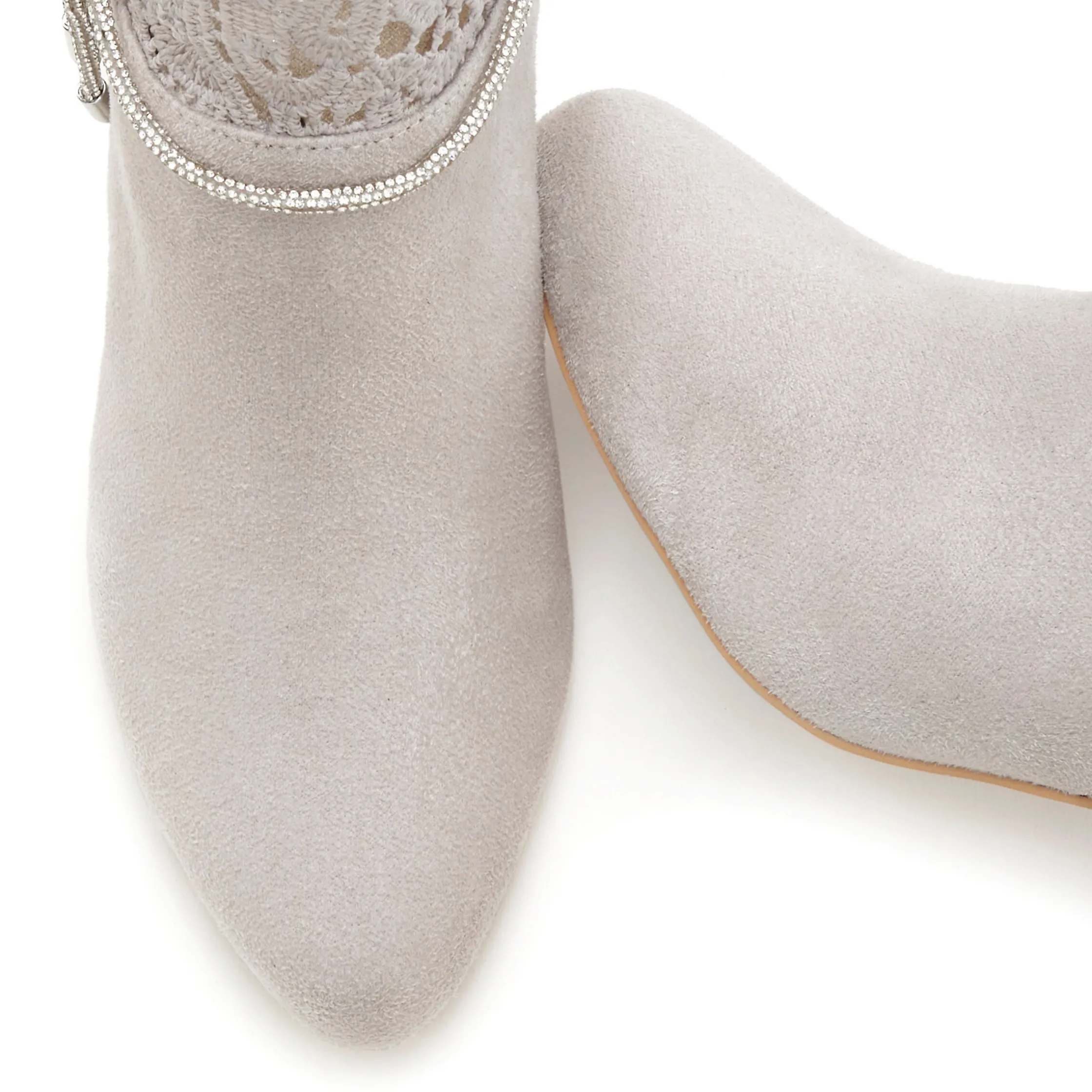 Stiefeletten|Stiefel|LASCANA Stiefelette hellgrau